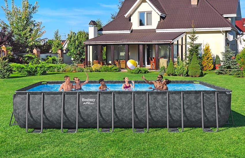 montare piscina apx rettangolare