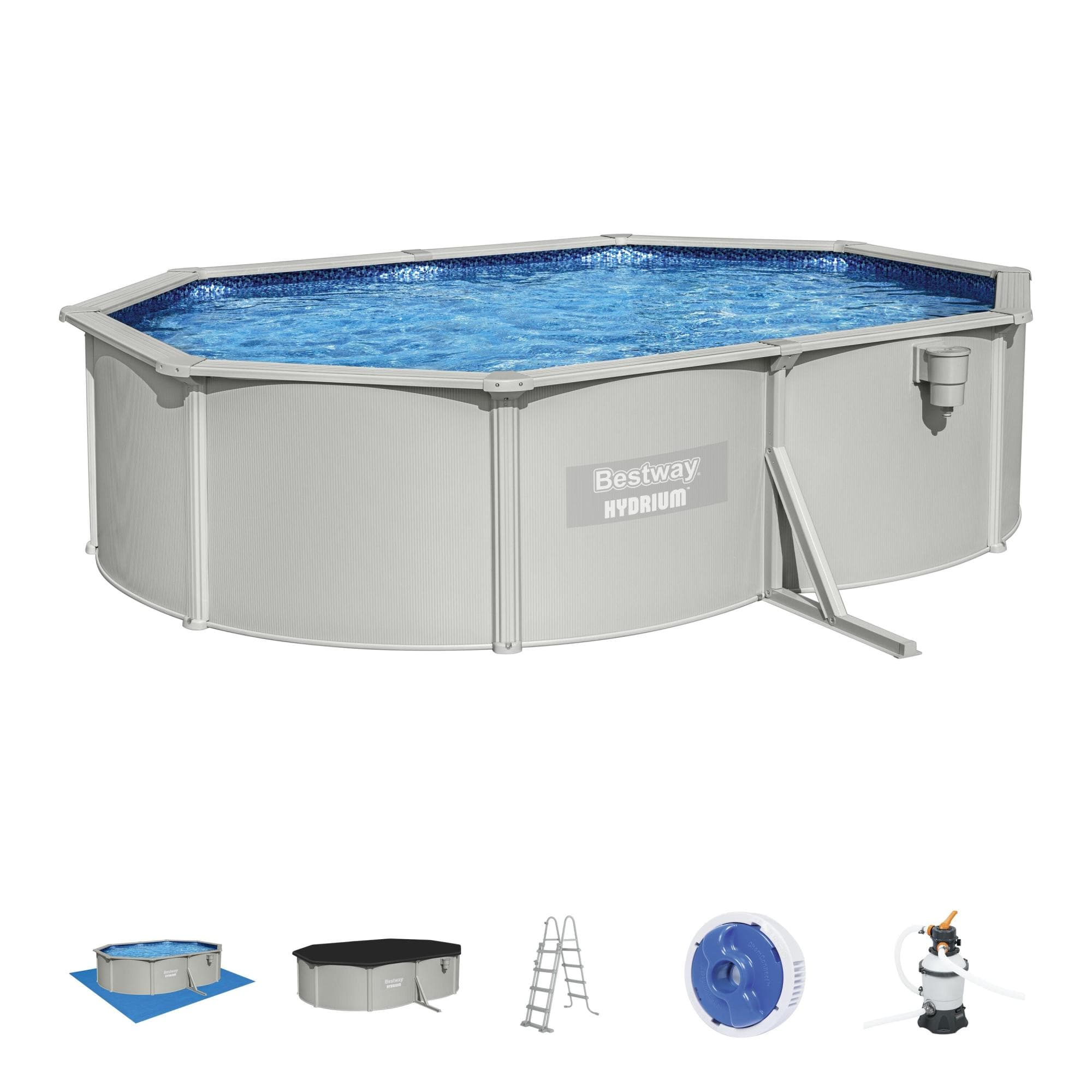 Piscine fuori terra Set piscina Hydrium grigio chiaro da 500x366x122 cm Bestway 1