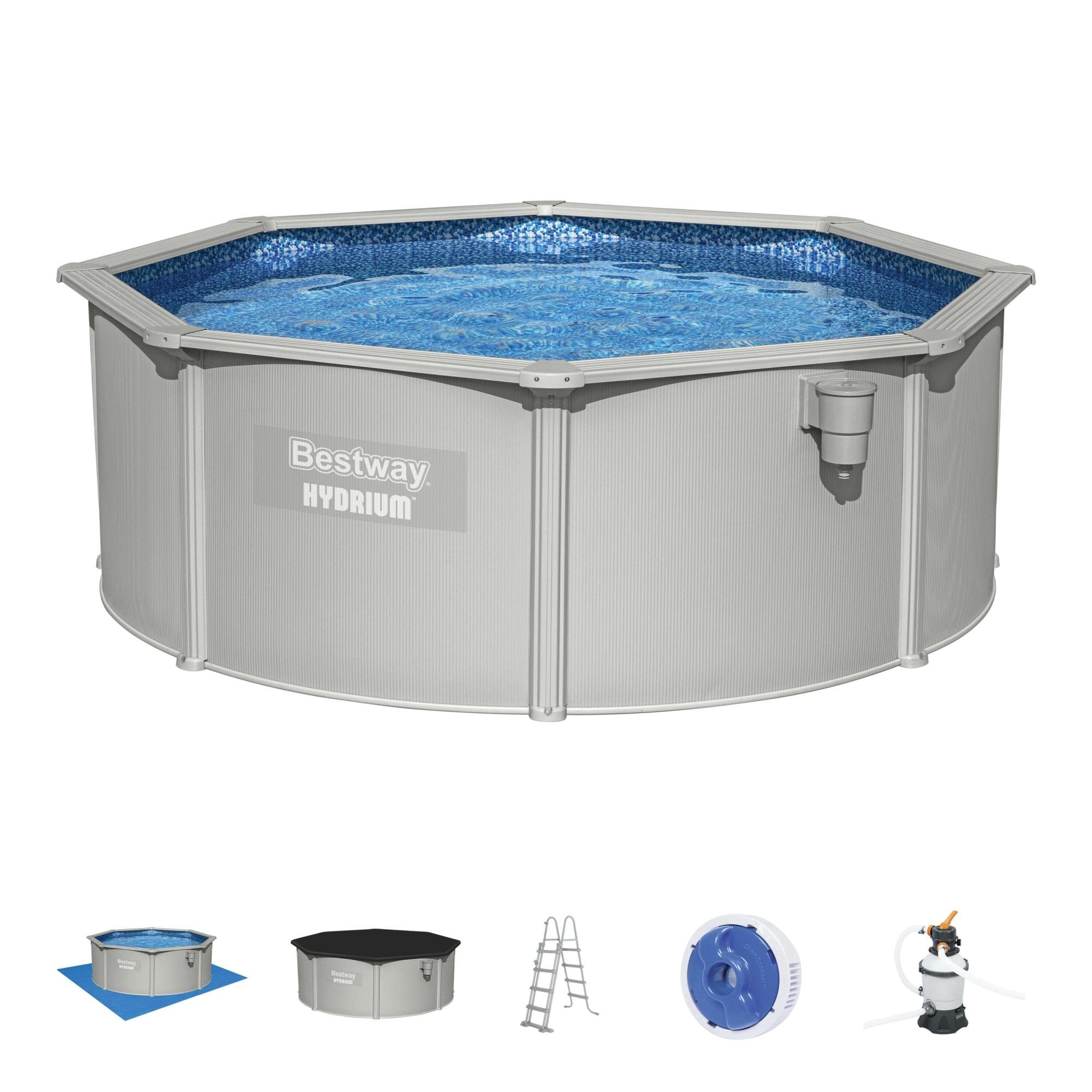 Piscine fuori terra Set piscina Hydrium grigio chiaro da 366x122 cm Bestway 1