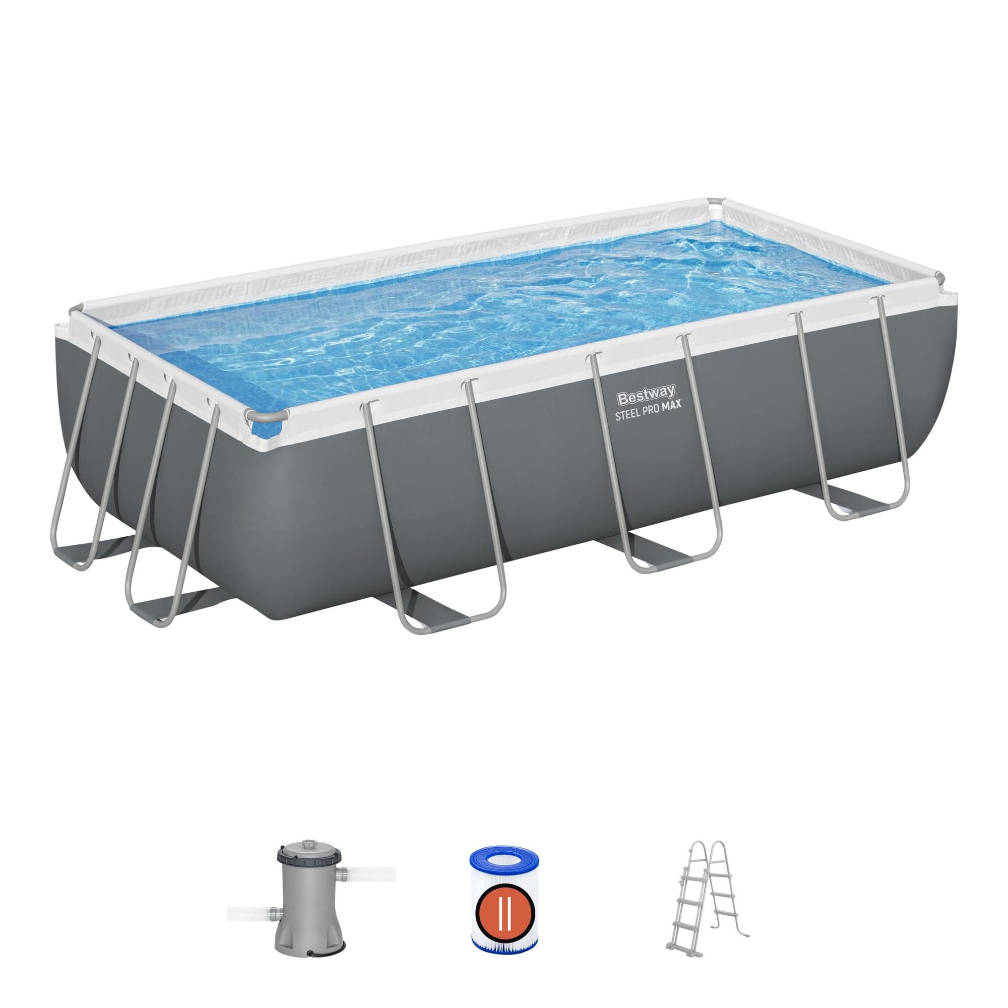 Piscine fuori terra Set piscina da 404x201x100 cm grigio scuro Bestway 1