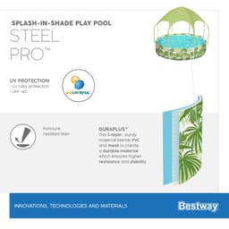 Giochi gonfiabili per bambini Piscina con parasole UV Careful Splash-in-Shade verde da 244x51 cm Bestway 6