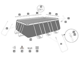 Ricambi Piscine e Spa Supporto a U (B) per piscina rettangolare Power Steel da 412x201x122 cm Bestway 2