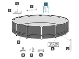 Ricambi Piscine e Spa Connettore a T per piscina Steel Pro Max rotonda in metallo Bestway 4
