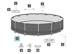 Ricambi Piscine e Spa Liner di ricambio per piscina Steel Pro Max rotonda da 366x122 cm grigio chiaro Bestway 2