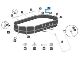 Ricambi Piscine e Spa Connettore a T (E) per piscina Power Steel Swim Vista ovale 427x250x100 cm Bestway 2