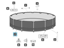 Ricambi Piscine e Spa Liner di ricambio per piscina Steel Pro Max rotonda da 457x107 cm grigio chiaro Bestway 2