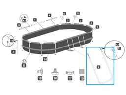 Ricambi Piscine e Spa Supporto a U (A) smerigliato per piscina ovale Power Steel da 427x250x100 cm e 404x201x100 cm Bestway 2