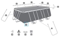 Ricambi Piscine e Spa Liner di ricambio per piscina rettangolare Power Steel da 488x244x122 cm grigio scuro Bestway 2