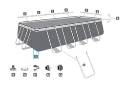 Ricambi Piscine e Spa Liner di ricambio per piscina rettangolare Power Steel da 549x274x132 cm grigio scuro Bestway 2
