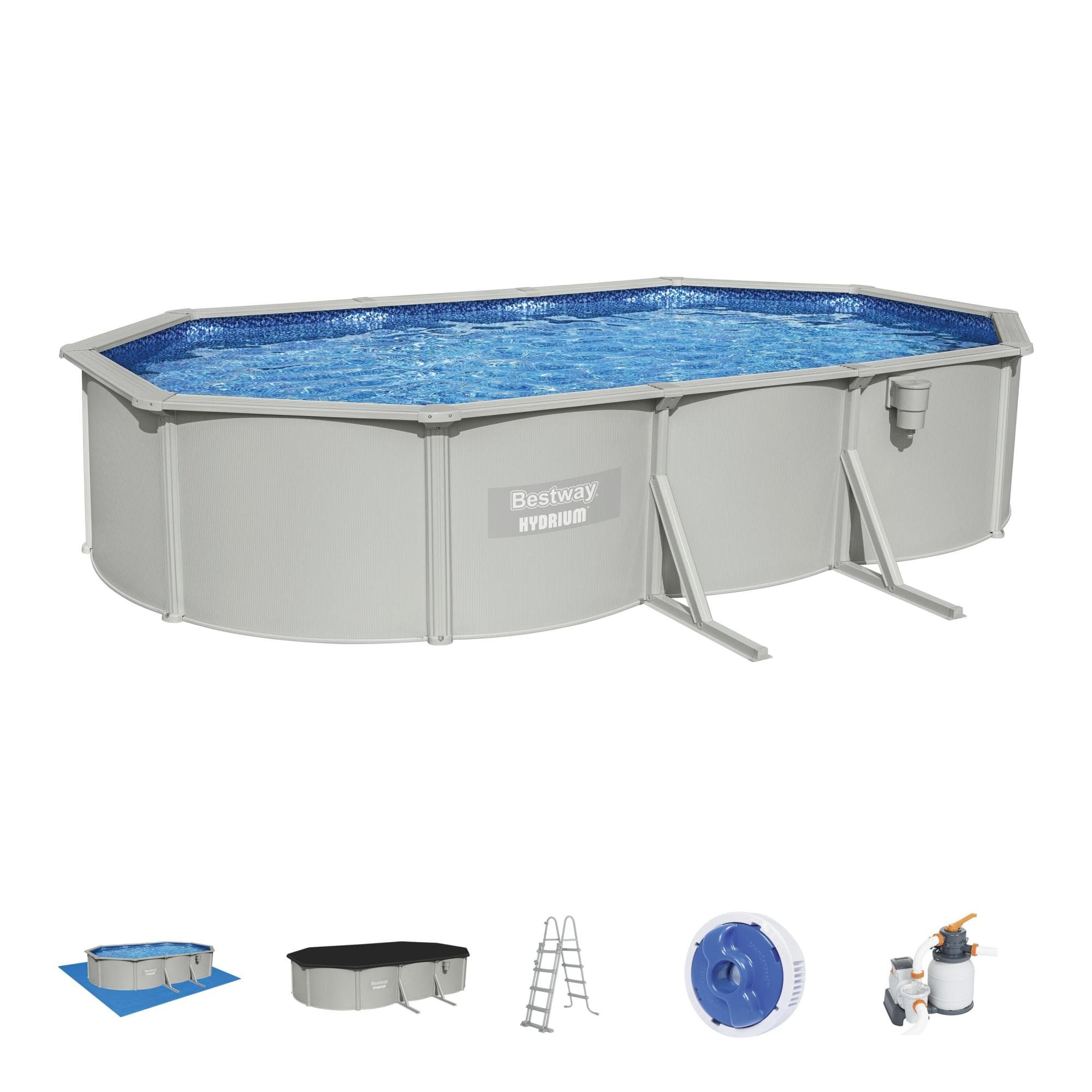 Piscine fuori terra Set piscina Hydrium grigia da 610x366x122 cm Bestway 1