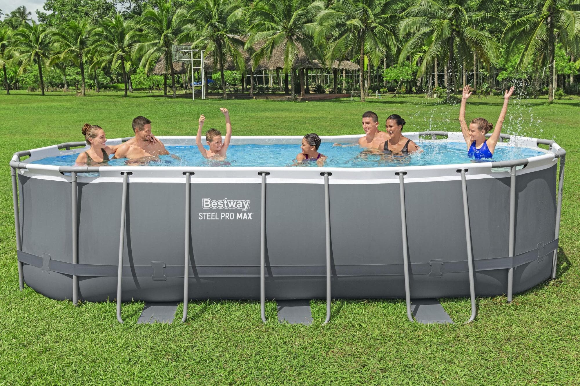 Piscine fuori terra Piscina solo struttura da 488x274x122 cm grigio scuro Bestway 2