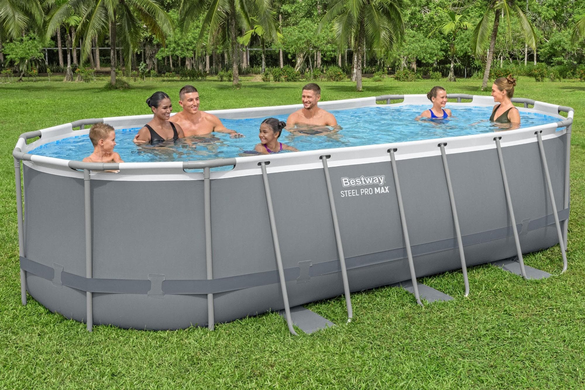 Piscine fuori terra Piscina solo struttura da 488x274x122 cm grigio scuro Bestway 3