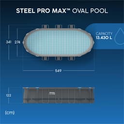 Piscine fuori terra Piscina solo struttura da 488x274x122 cm grigio scuro Bestway 9