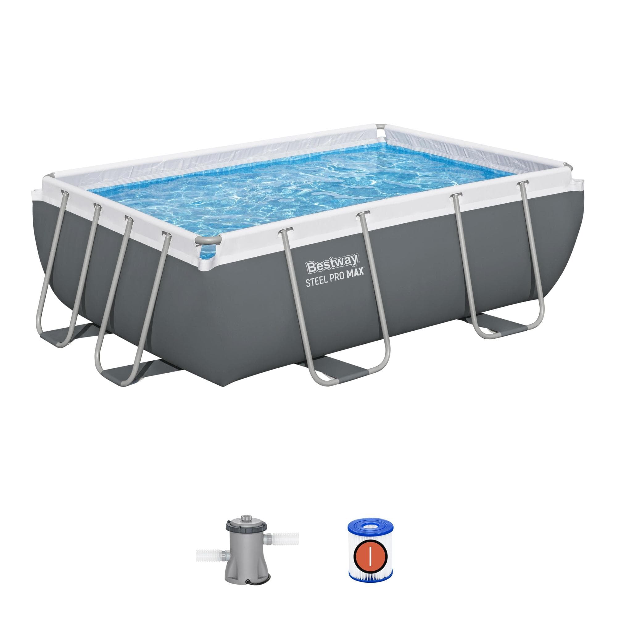 Piscine fuori terra Set piscina grigio scuro da 282x196x84 cm Bestway 1
