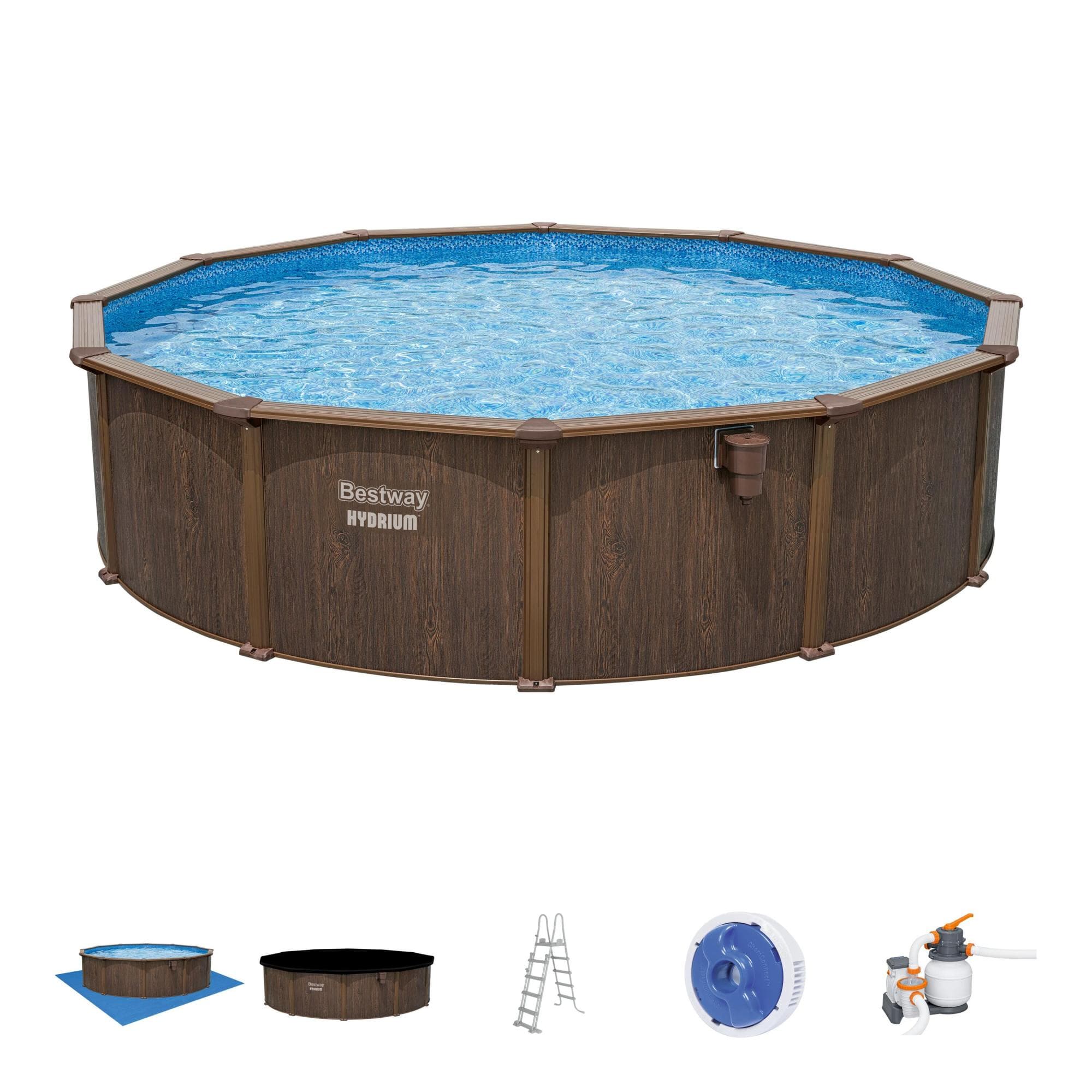 Piscine fuori terra Set piscina Hydrium effetto legno da 549x132 cm Bestway 1
