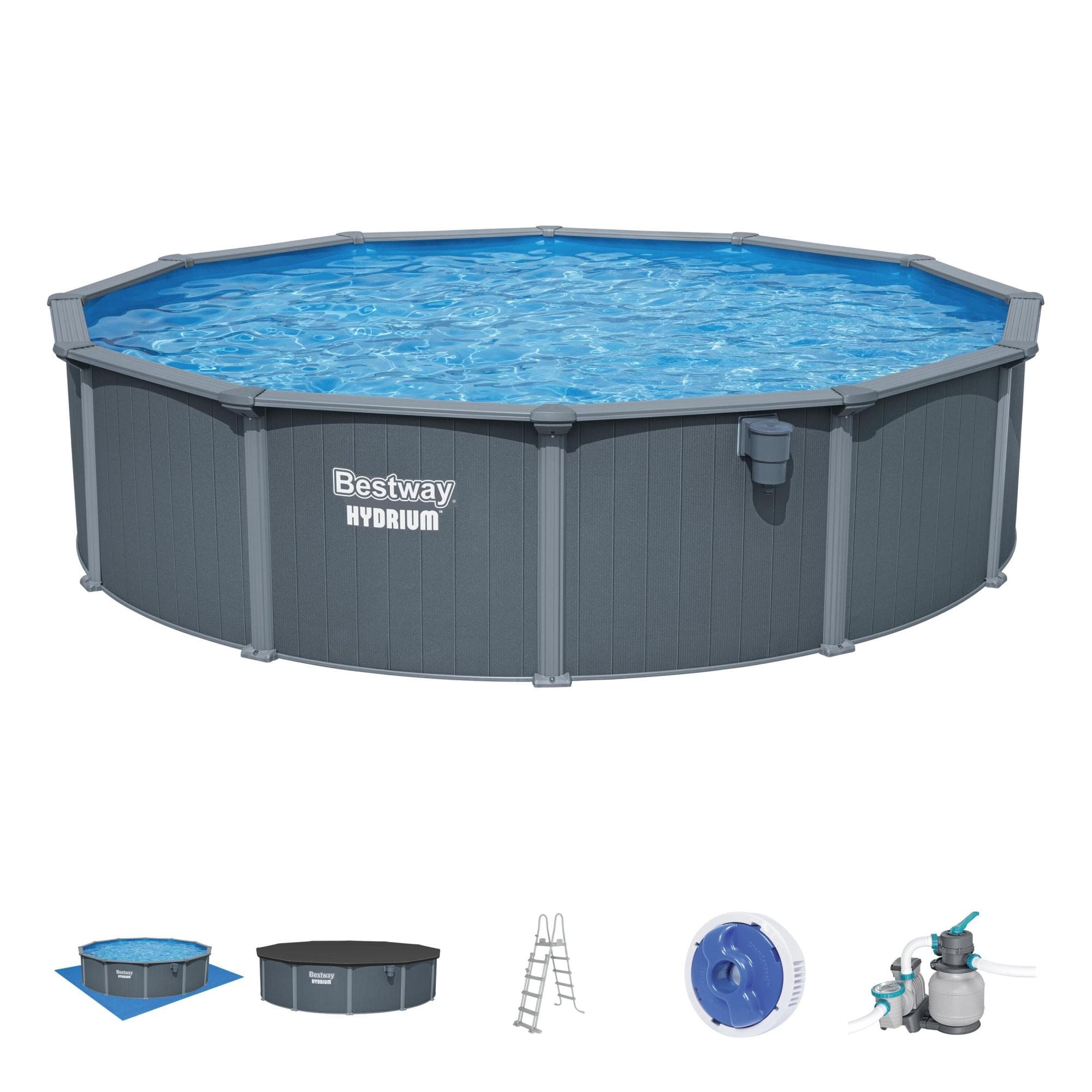 Piscine fuori terra Set piscina Hydrium grigio scuro da 549x132 cm Bestway 1