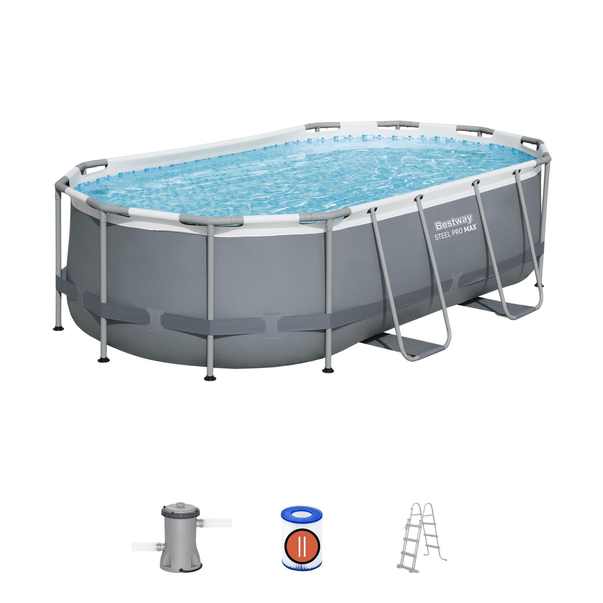 Piscine fuori terra Set piscina grigio scuro da 427x250x100 cm Bestway 1