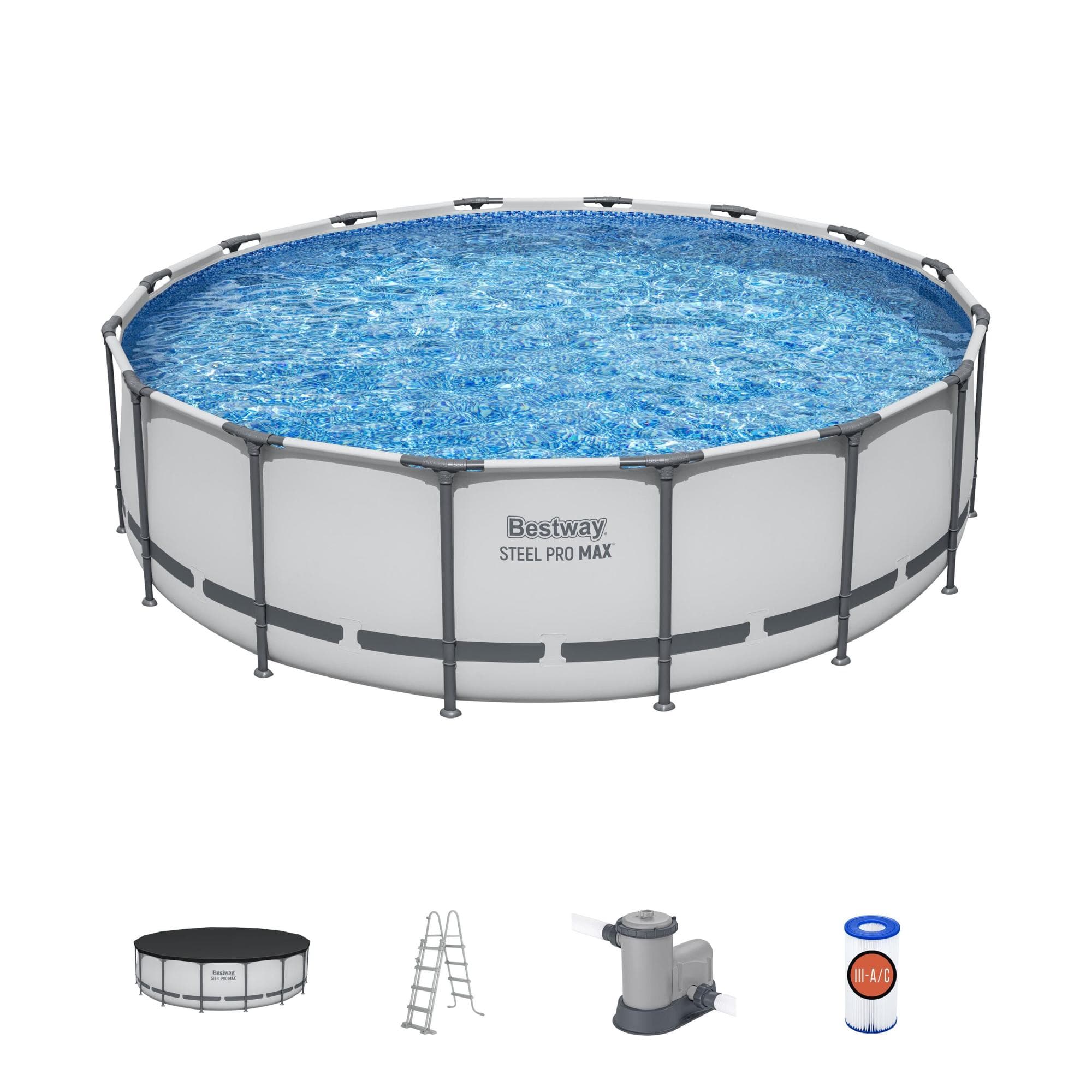 Piscine fuori terra Set piscina grigio chiaro da 488x122 cm Bestway 1