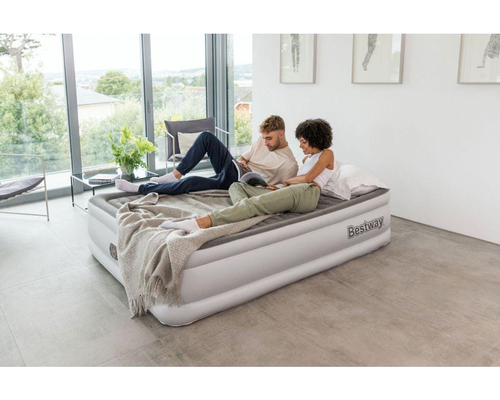 Materassi gonfiabili Materasso gonfiabile matrimoniale da 203x152x46 cm grigio Bestway 1
