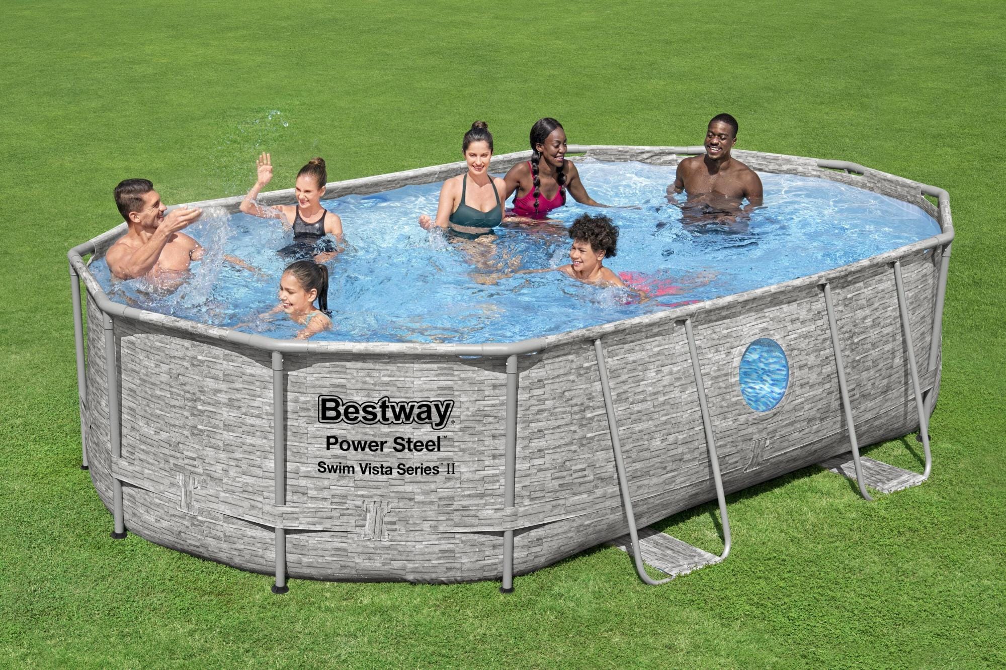 Piscine fuori terra Piscina solo struttura effetto pietra - 488x305x107 cm Bestway 1