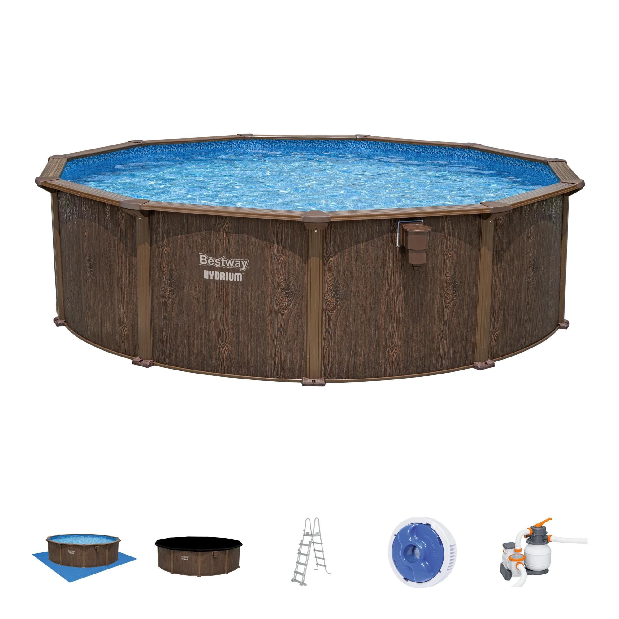 Piscine fuori terra Set piscina Hydrium effetto legno da 488x132 cm Bestway 1
