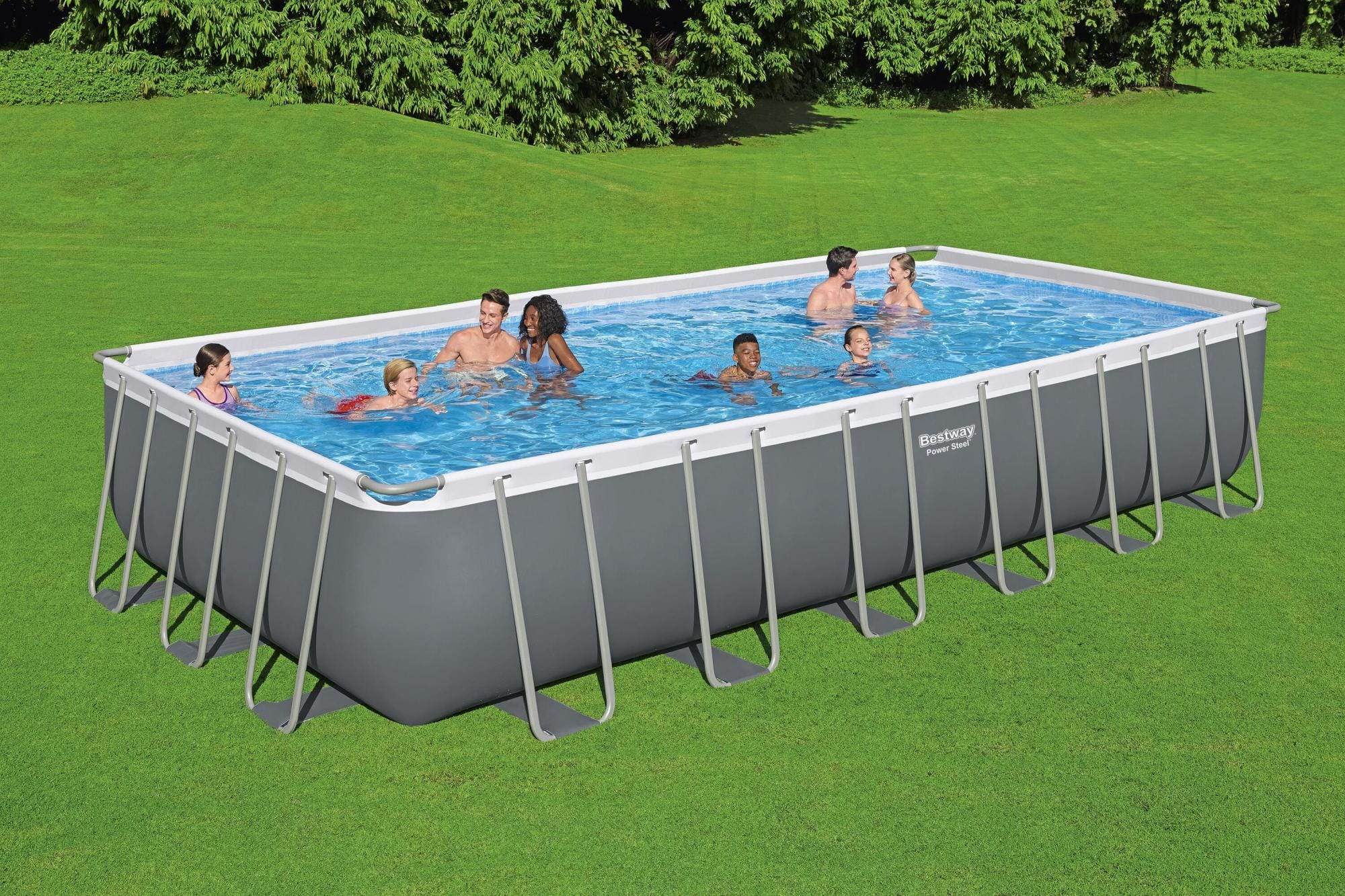 Piscine fuori terra Piscina solo struttura grigio scuro - 732x366x132 cm Bestway 1