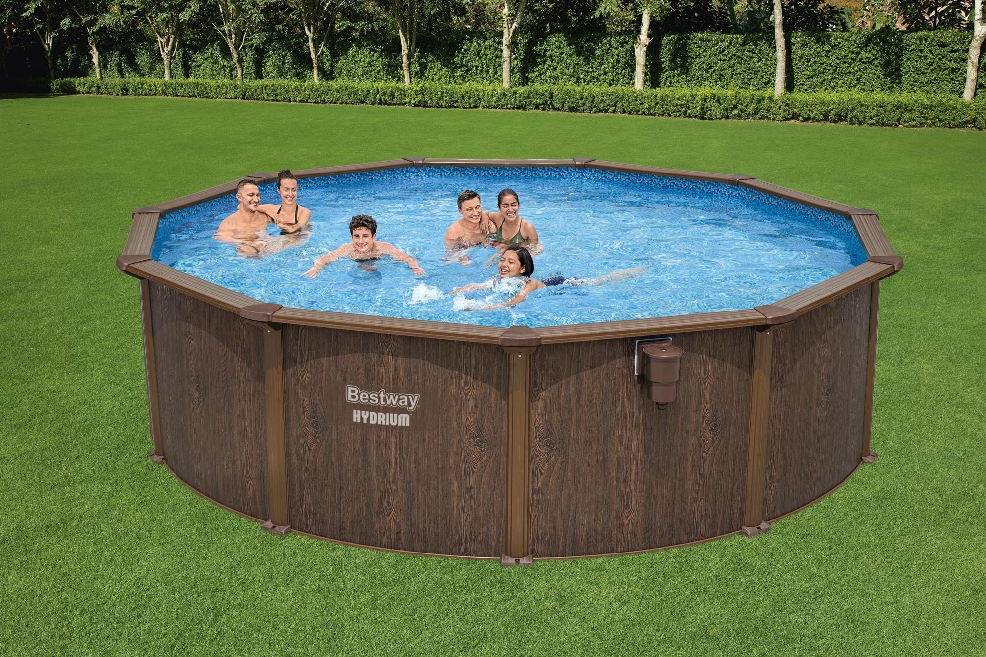 Piscine fuori terra Set piscina Hydrium effetto legno da 488x132 cm Bestway 1