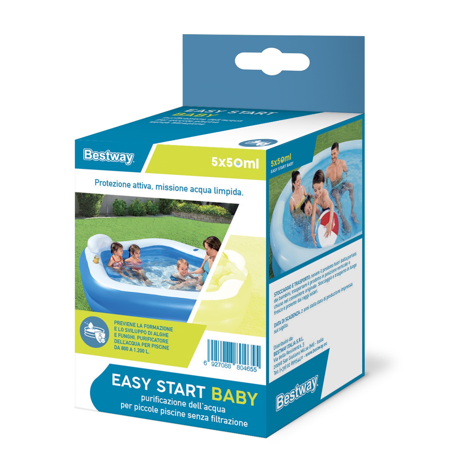 Trattamento chimico dell'acqua Antialghe Easy Starter Baby per piscine senza filtrazione Bestway 1