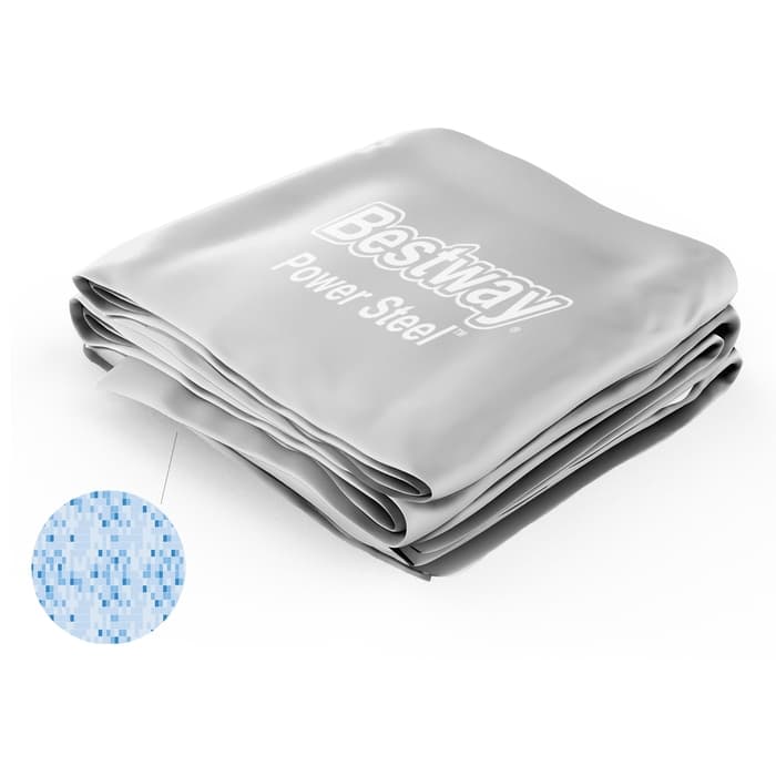 Ricambi Piscine e Spa Liner di ricambio per piscina rettangolare Power Steel da 549x274x122 cm grigio chiaro Bestway 1