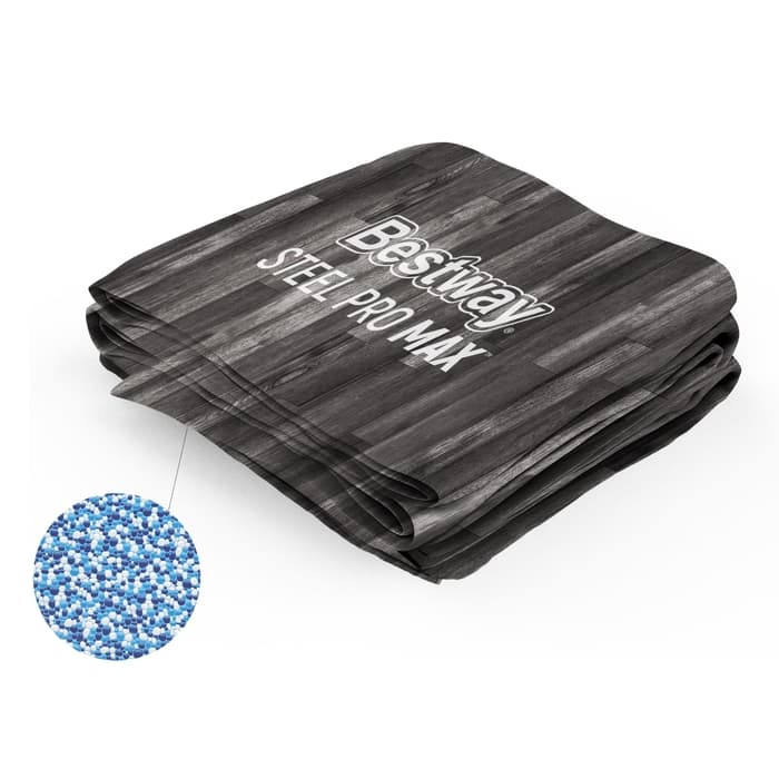 Ricambi Piscine e Spa Liner di ricambio per piscina Steel Pro Max rotonda da 427x107 cm effetto legno grigio Bestway 1