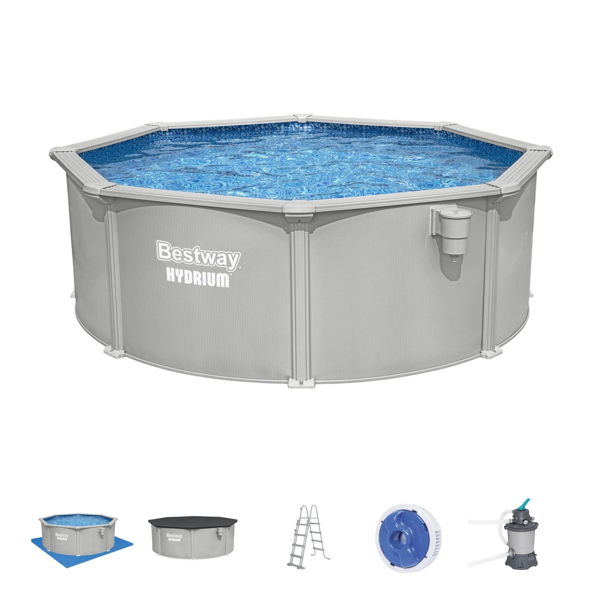 Piscine fuori terra Set piscina Hydrium grigio chiaro - 366x122 cm Bestway 1
