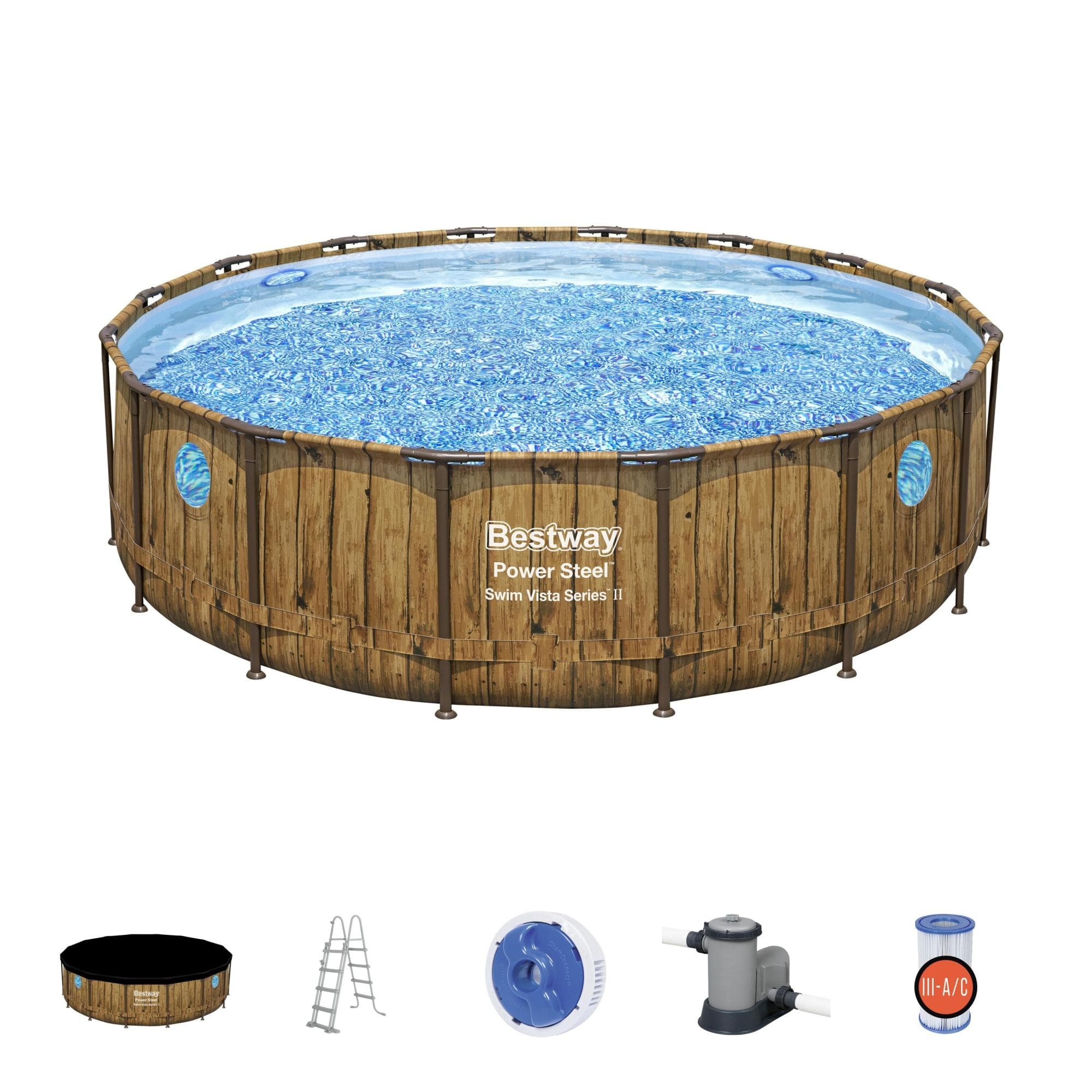 Piscine fuori terra Set piscina da 488x122 cm effetto legno Bestway 1