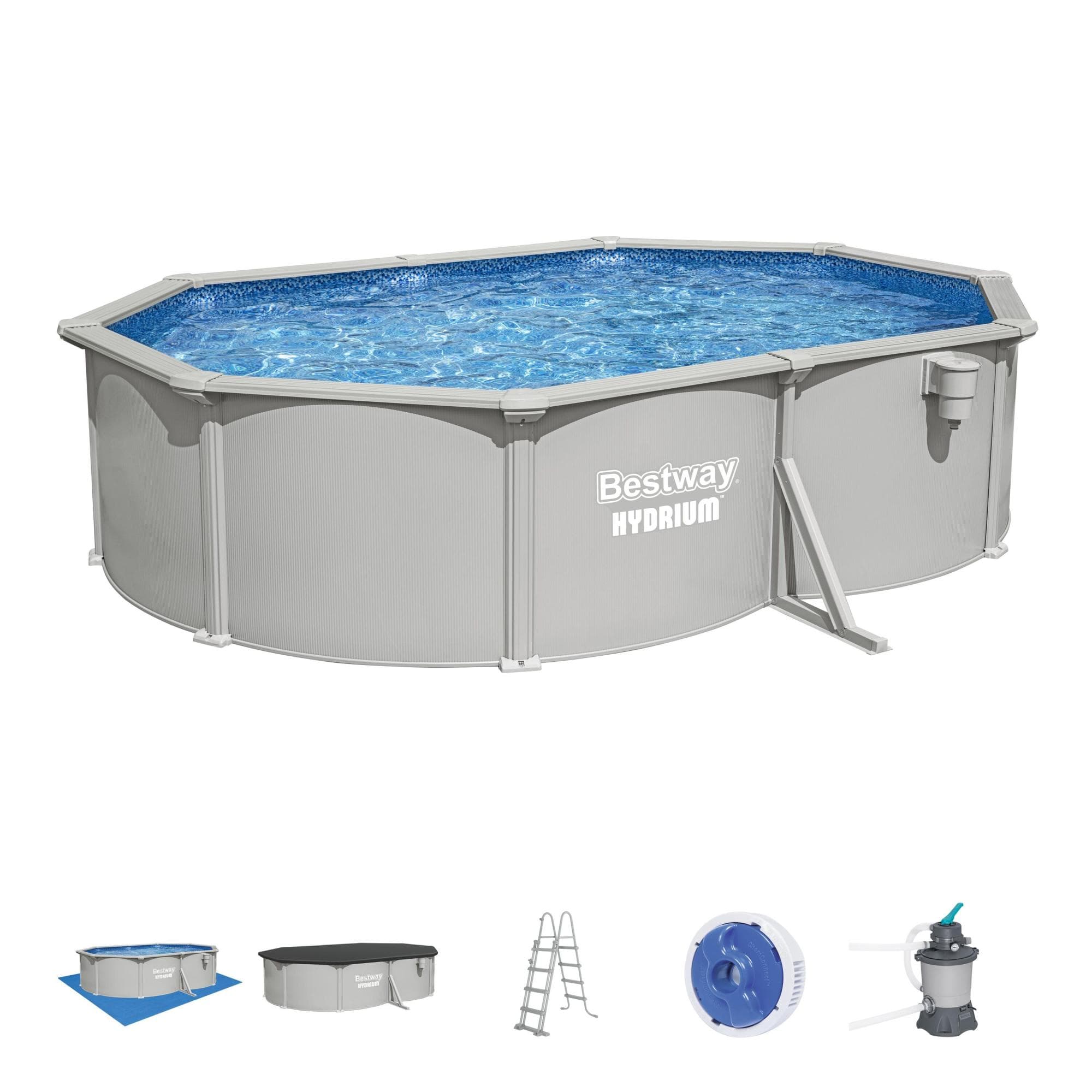Piscine fuori terra Set piscina Hydrium grigio chiaro - 500x366x122 cm Bestway 1
