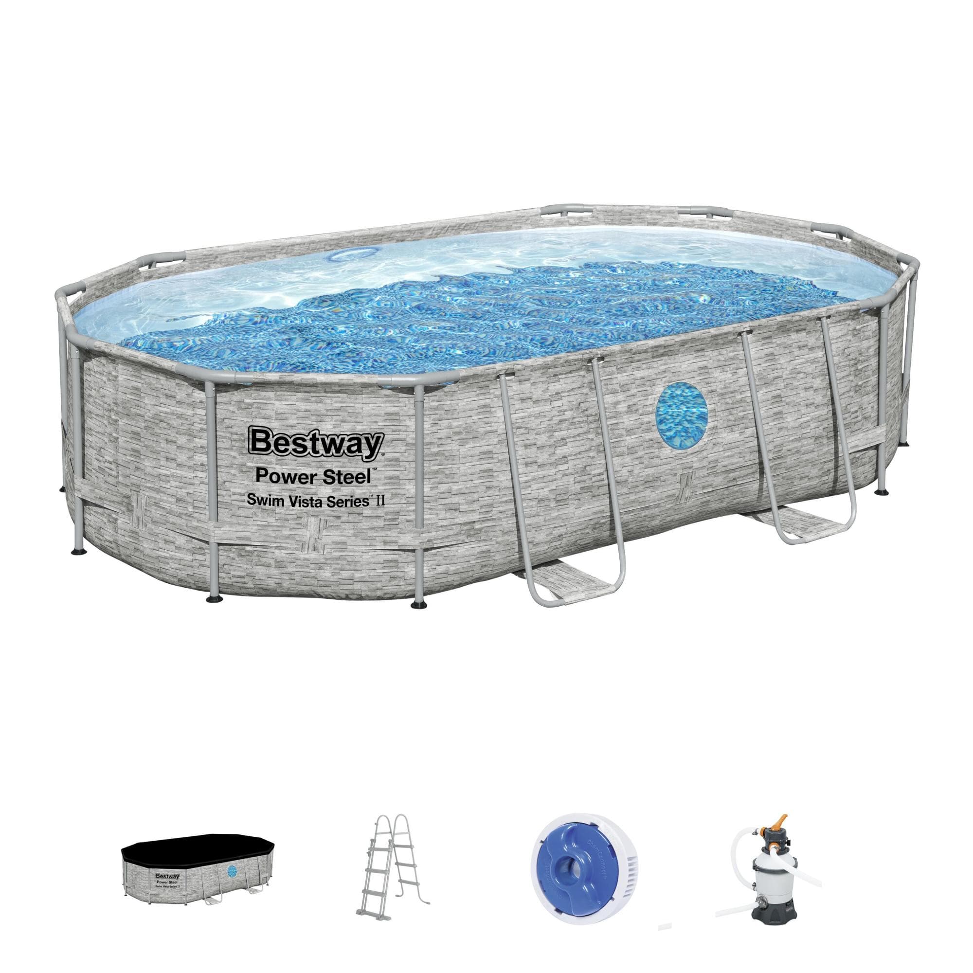 Piscine fuori terra Set piscina da 488x305x107 cm effetto pietra Bestway 1