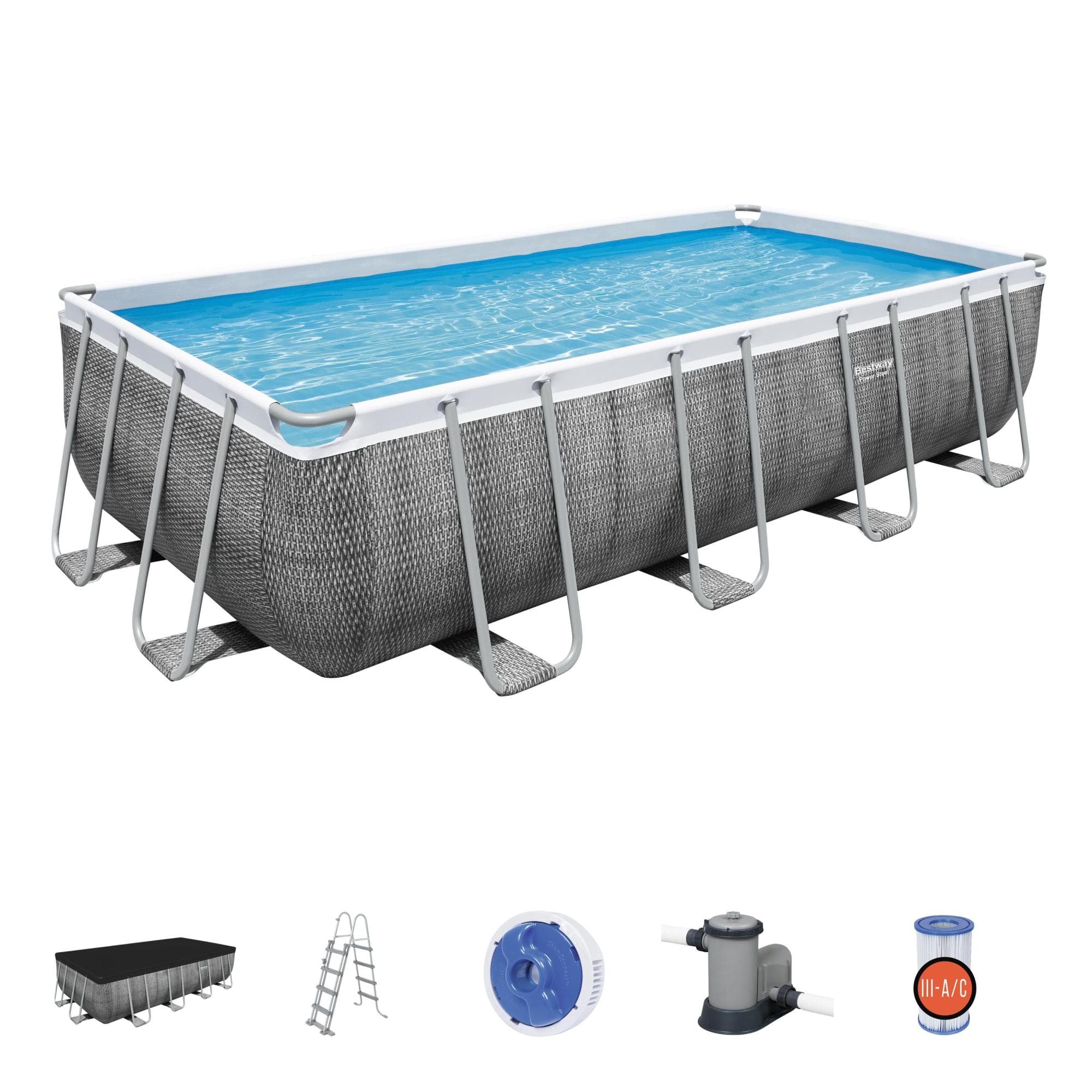 Piscine fuori terra Set piscina da 549x274x122 cm rattan grigio Bestway 1